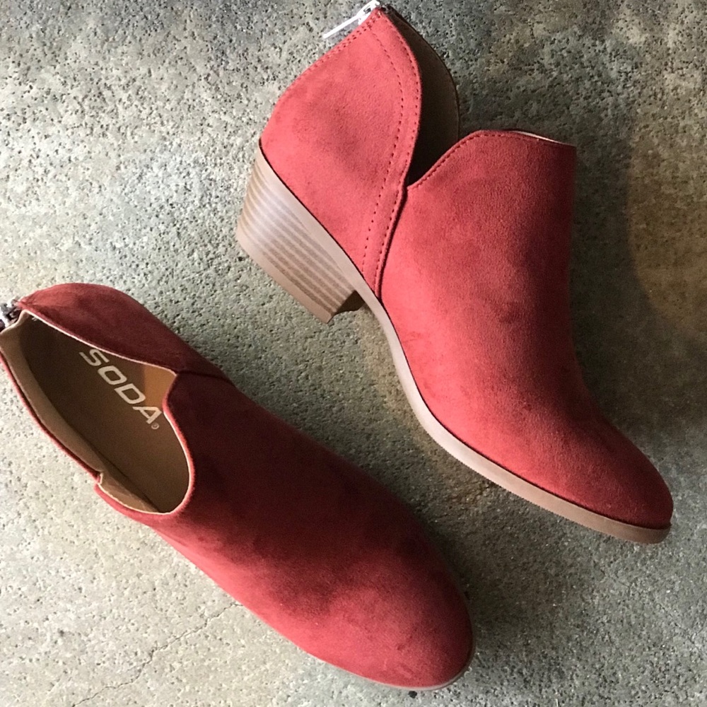 2 Left! Soda Mafic Rust Brown Lo Heel Ankle Bootie - Picture 5 of 5